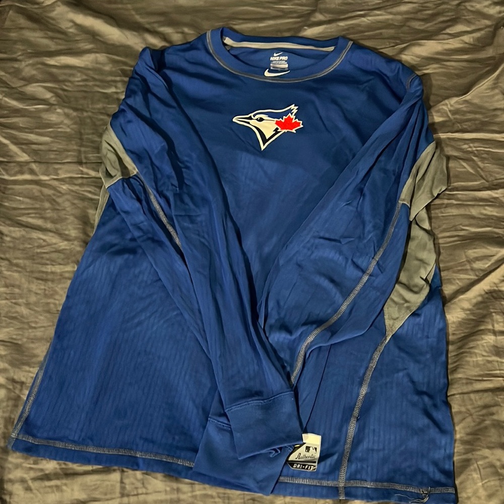 Blue Nike Dri-fit, Toronto Blue Jays, extra large, long sleeve